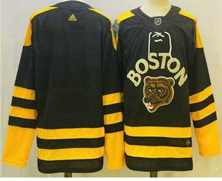 Mens Boston Bruins Blank Black 2023 Winter Classic Stitched Jersey